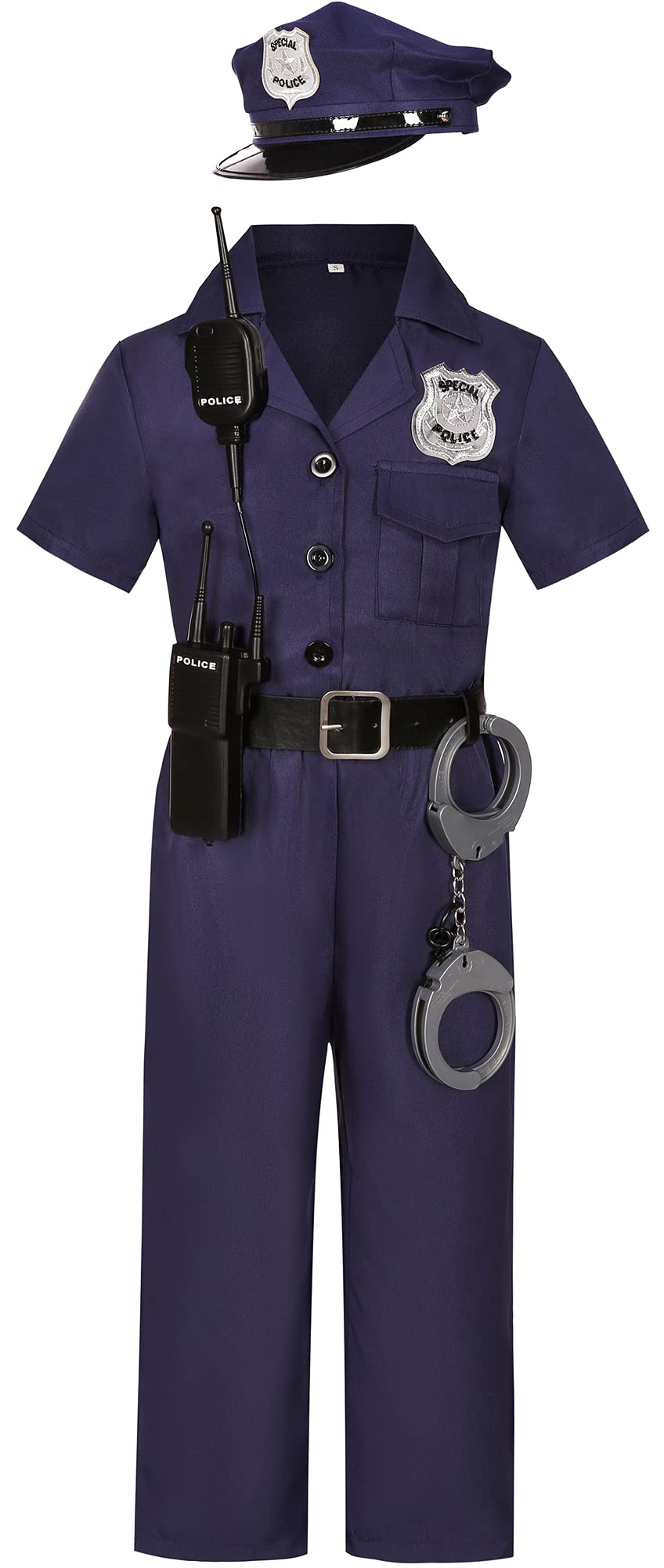 Kakalver Kids Police Officer Costume Girls Cop Costume For Halloween Police Dress Up Party Police Gifts