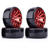 RC Plastic Wheel and Tire Set,WONFAST RC Drift Car 63mm Hard Tyres 12mm Hub Wheel for 1/10 On-Road Drifting Car Parts for HSP Ta