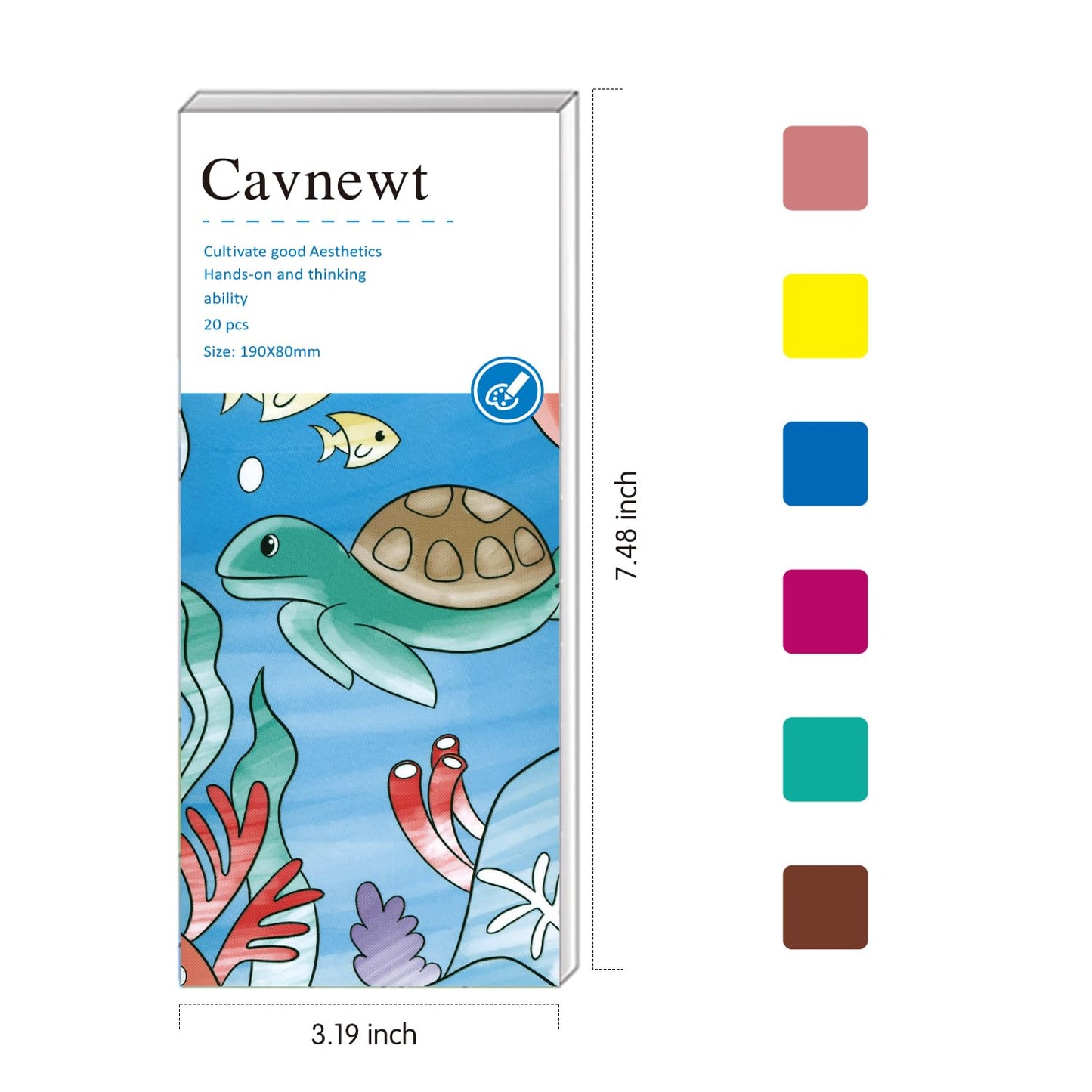 Cavnewt Pocket Watercolor Painting Book,21-Pages,Travel Paint Watercolor Coloring Book Set For Kids 3-8 Years Old,Boys And Girls