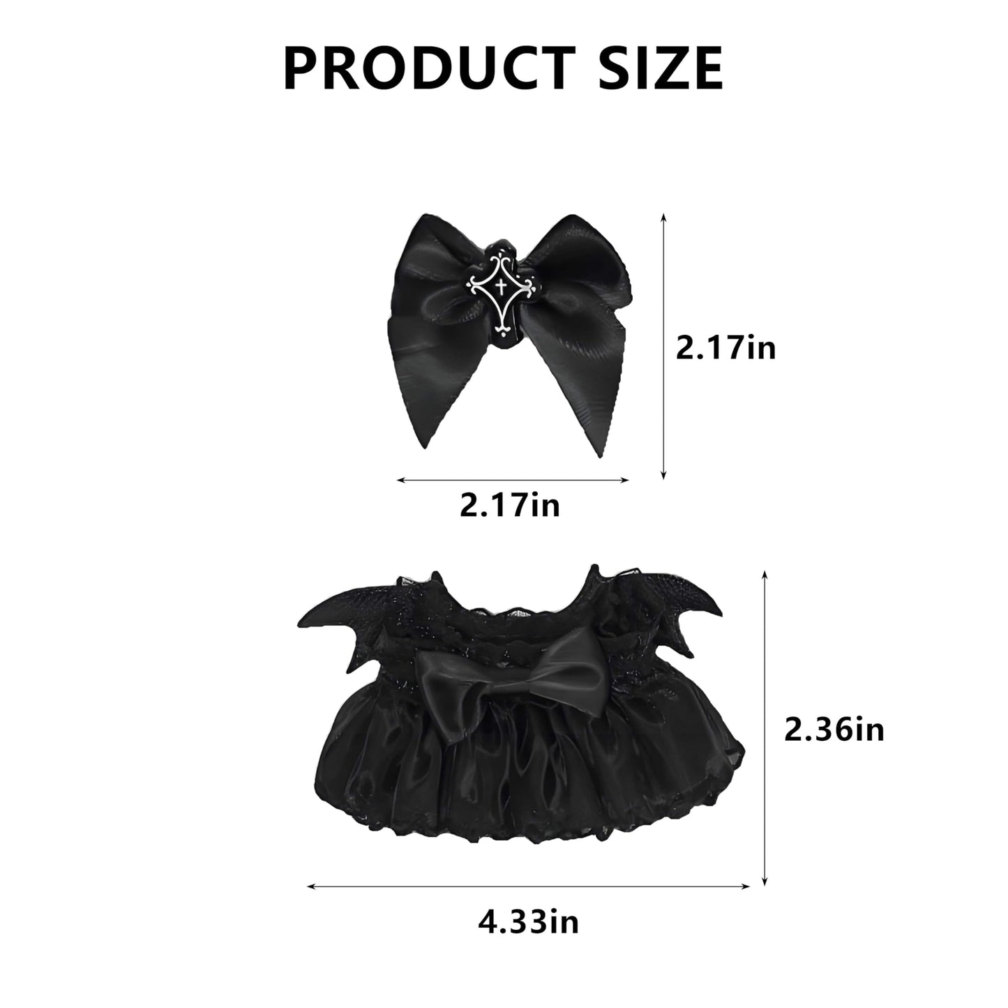 aimpiwt Clothes for 17cm Doll - Plum/Black Tiered Dress with Bow Headpiece  Royal Style Doll Party Outfit  Halloween & Cosplay Essential (Black Dress)