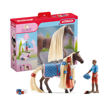 Schleich Horse Club Sofia'S Beauties Horse Styling Playset With Figurines - 18-Piece Dream Horse Animal Riding Toy Set With Leo And Rocky, Brushable Hair For Boys And Girls, Gift For Kids Age 4+