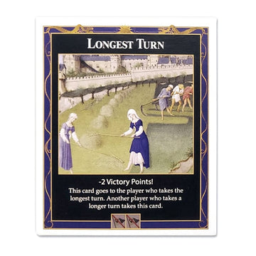 Tabletop Monthly Longest Turn Card for Catan - Beige, Chipboard, 10.5 x 7.4 cm
