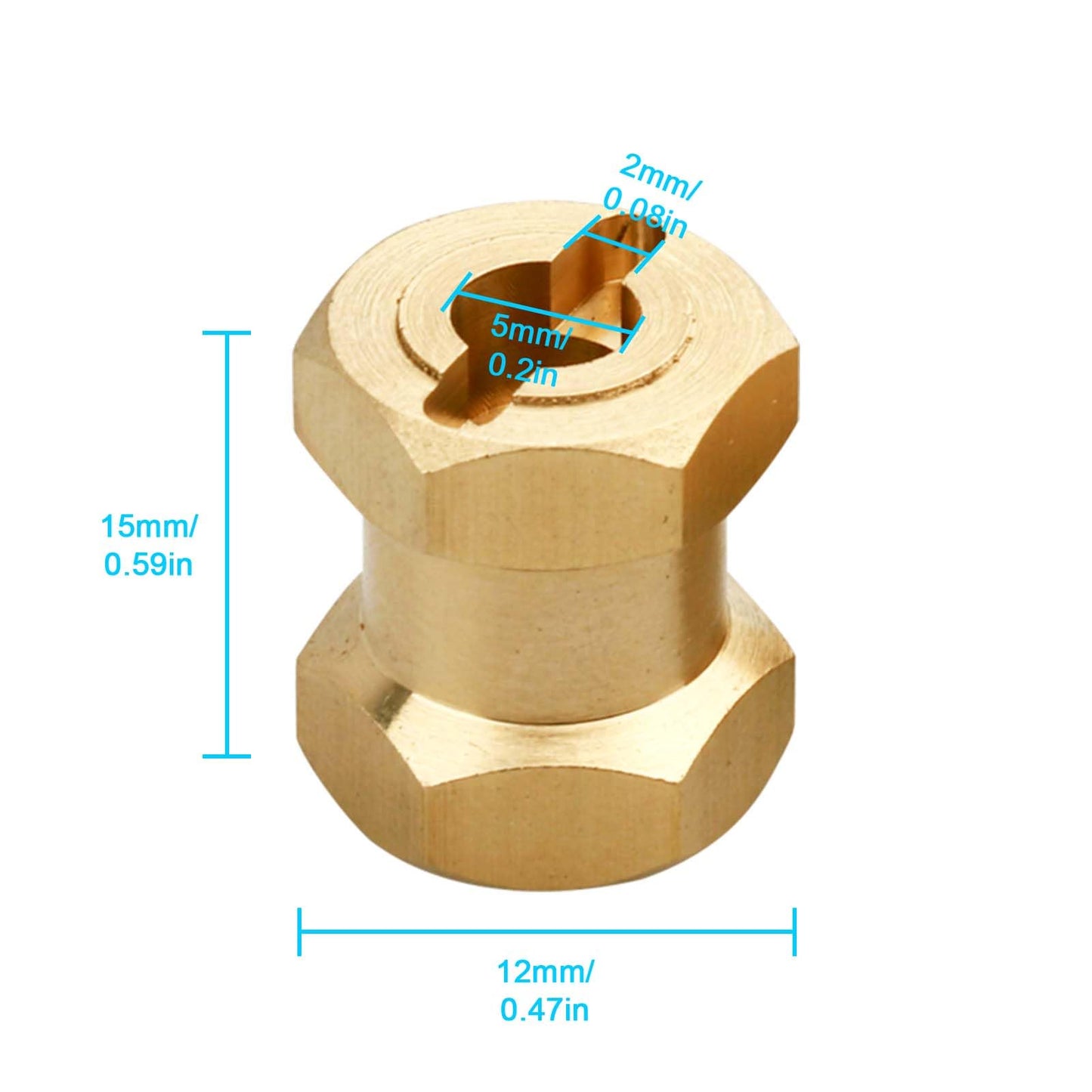 Hobbypark Rc Brass Spacers 12Mm Wheel Hex Hubs Extenders For 1/10 Rc Crawler Axial Scx10 Wheels Extension Hex Drive Adapter (20M
