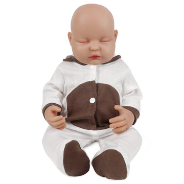 Vollence 18 Inch Eye Closed Full Body Doll Girl,Not Vinyl Dolls,Sleeping Lifelike, Bald,Soft Realistic Solid Platinum Silicone Baby Doll