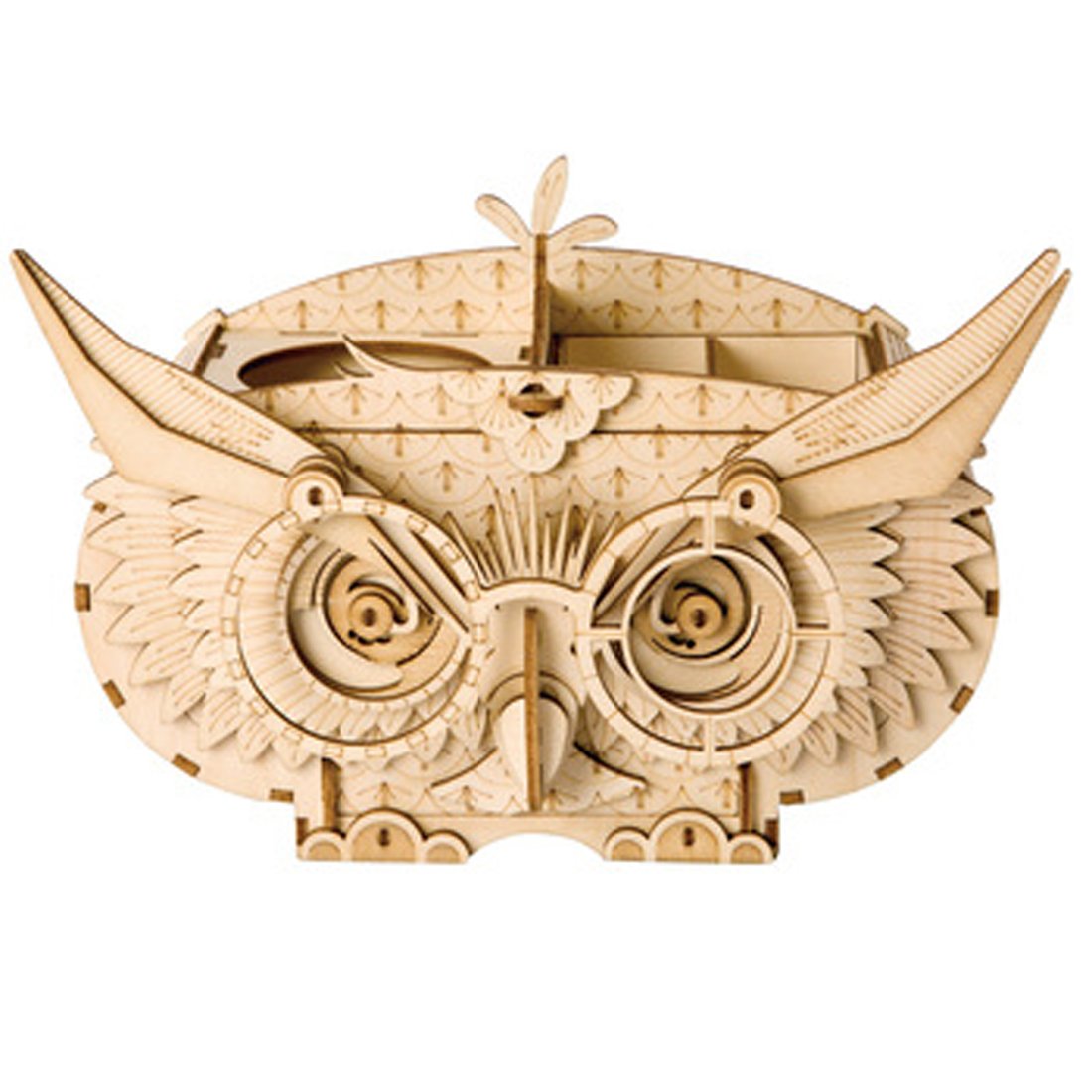 ROBOTIME Wood Craft Kits Owl Box 3D Brain Teaser Puzzle for Kids Great Pen Container for Adults