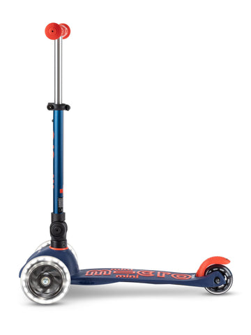 Micro Kickboard - Mini Deluxe Foldable Led Scooter, 3-Wheeled, Lean-To-Steer, Swiss-Designed Micro Scooter With Led Light-Up Whe
