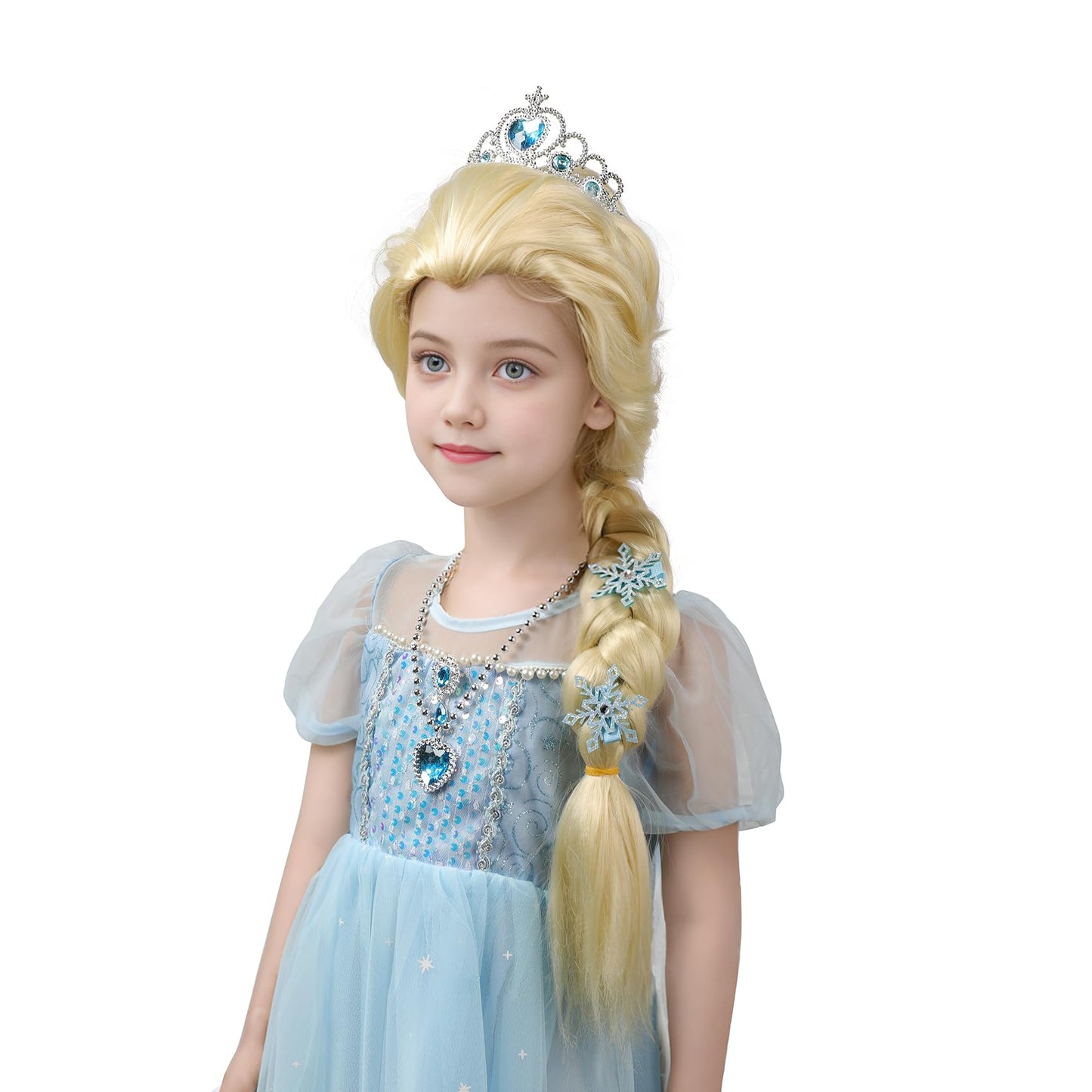 Mupul Princess Dress Up Wigs Kids Long Blonde Braided Wig For Girls Halloween Costumes Wigs For Kids