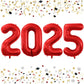 Goer 42 Inch 2025 Red Foil Number Balloons For 2025 New Year Eve Festival Party Supplies Graduation Decorations