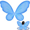 Nenmatte Fairy Girls Wings,Butterfly Wing Costumes For Birhday Party,Sparkle Angel Wings Halloween Costume Dress Up For Kids Women (Blue)