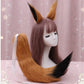 Anime Wolf Fox 25' Plush Tail + 2 Clip Ears Hairpin Headband Prop Plushie Toy Nick Halloween Cosplay New (Brown Black)