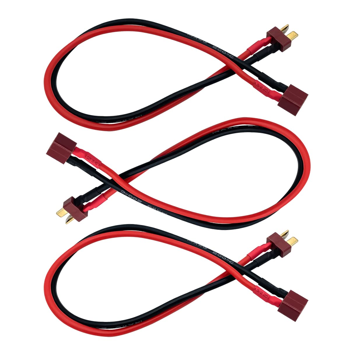 3PCS T Plug Extension Cable T Plug Male Connector to T Plug Female Connector Wire Adapter for RC Battery DIY Spare Part Remote C