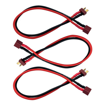3PCS T Plug Extension Cable T Plug Male Connector to T Plug Female Connector Wire Adapter for RC Battery DIY Spare Part Remote C