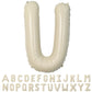 40 Inch Cream Letter Balloons, Large U Letter Balloons Foil Helium Balloons, Mylar Big Single Alphabet U Balloons, Cream Balloon