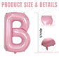 40 Inch Pink Letter Balloons, Large B Letter Balloons Foil Helium Balloon, Foil Big Single Alphabet B Balloon, Pink Letters for