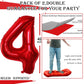 Goer Red Foil Balloons Number 4,Huge Number Balloons For 4Th 44Th Birthday Party Supplies Anniversary Decorations (3 Pcs,42 Inch,32 Inch,16Inch)