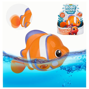 Robo Alive Junior Little Fish Battery-Powered Baby Fish Bath Toy By Zuru Bathtub Water Toys With Batteries, Orange Fish