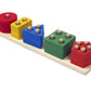 Folca Wooden Intellectual Geometric Shape Matching 5 Column Blocks Educational & Learning Toys  20Pieces For 3+ Years(Linear Sh