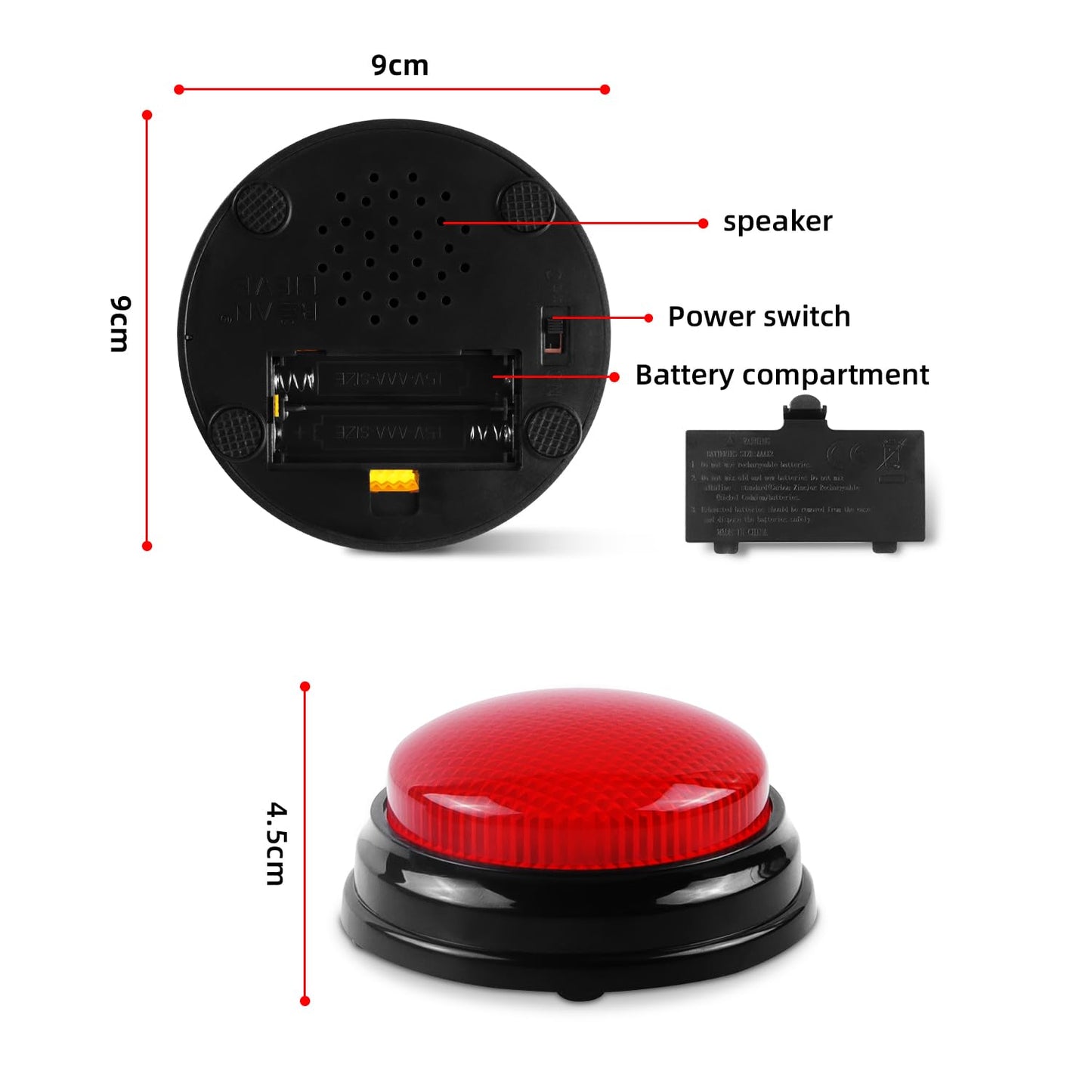 Bean Lieve 4-Pack Game Buzzers - Family Feud Buzzer With Lights And Sounds, Answer Buzzers For Classroom, Quizzes Party, Buzzer For Game Show For Kids, Adults And Teacher Supplies