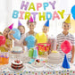Toniful Happy Birthday Balloons Banner With Ribbon Straw,16 Inch Mylar Letters Birthday Sign Banner Balloon Bunting For Kids & A