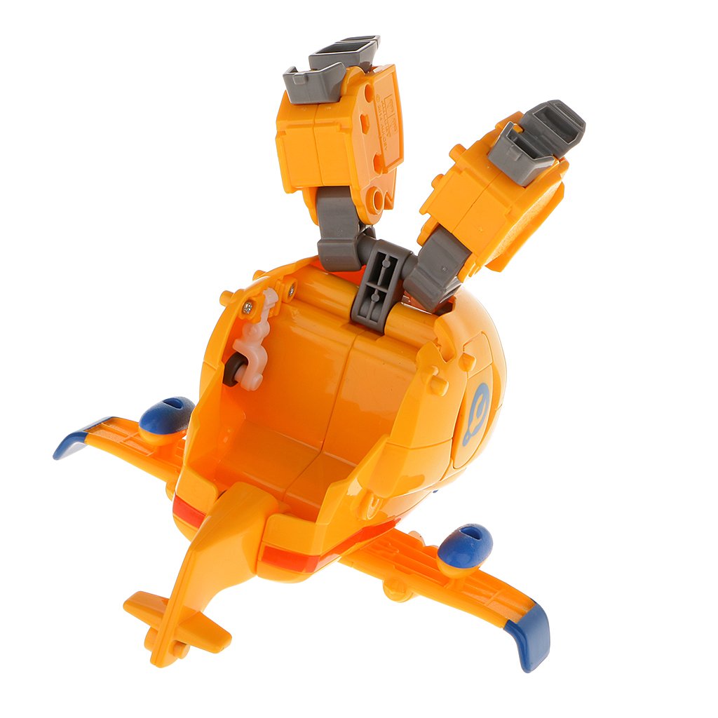 AlphaToys Super Wings Transformer Toys - 5 in 1 Donnie Airplane to Robot, Yellow, 2-in-1 Action Figures for Kids Age 3+