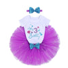 Mermaid Third Birthday Outfit Baby Girl My 3Rd Birthday Cake Smash Photo Shoot Romper Little Mini Tutu Skirt Shiny Headband Summer Nautical Ocean Themed Birthday Party Supplies Purple 3 Years