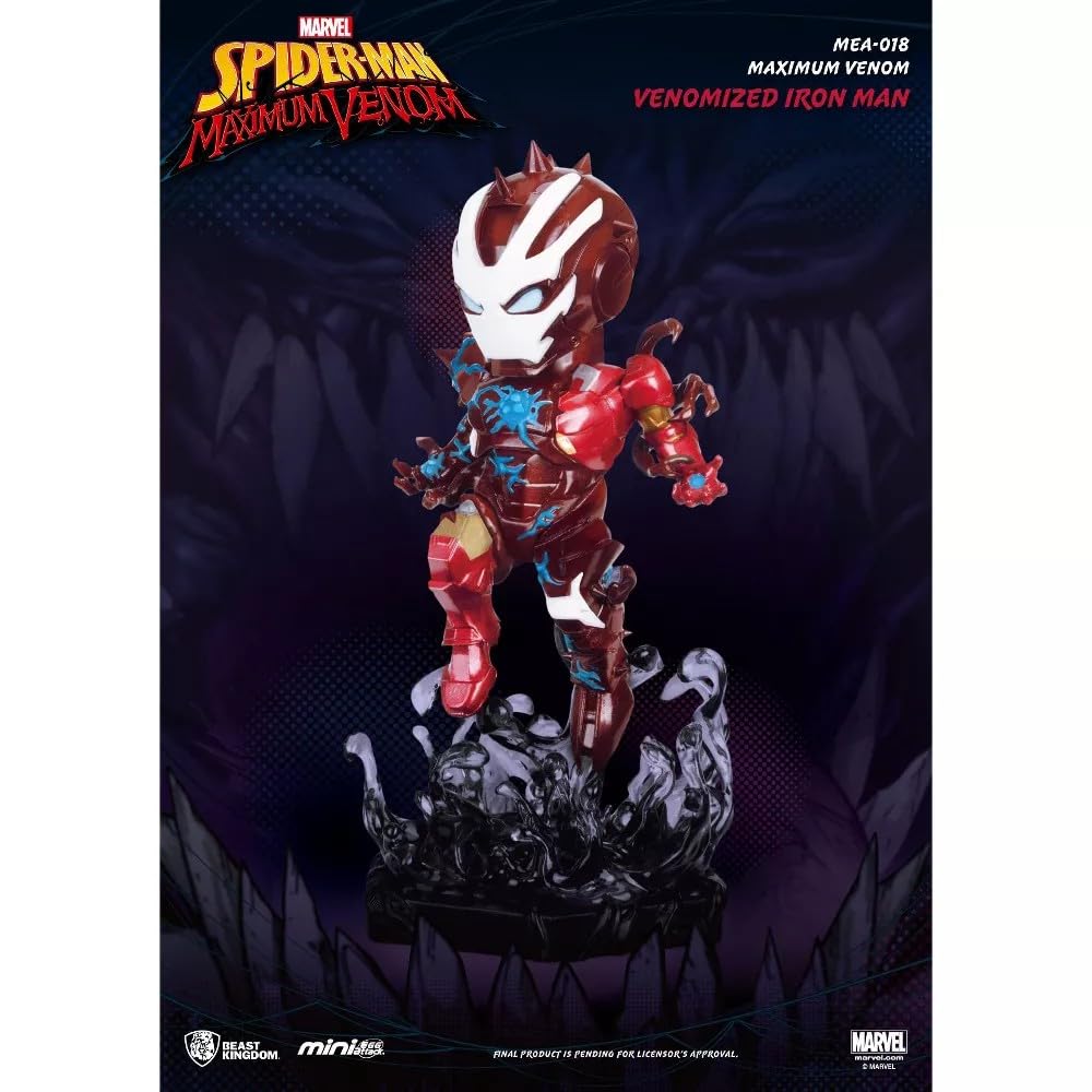 Beast Kingdom Marvel Maximum Venom: Venomized Iron Man Mea-018 Mini Egg Attack Figure, Multicolor
