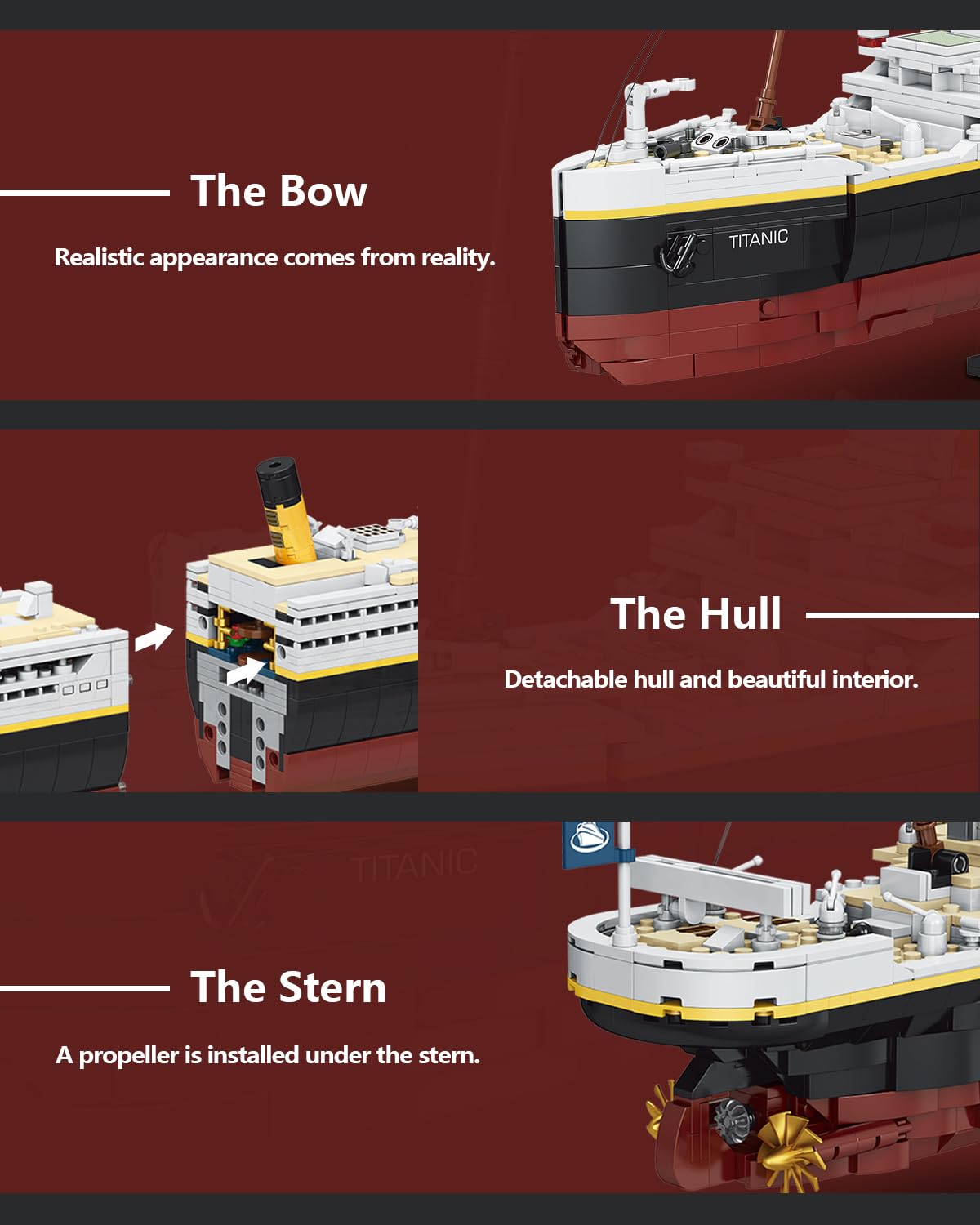 dOvOb Titanic Model Building Blocks Set - 2022 Pieces, ABS Material, Assorted Color, Model FC6005