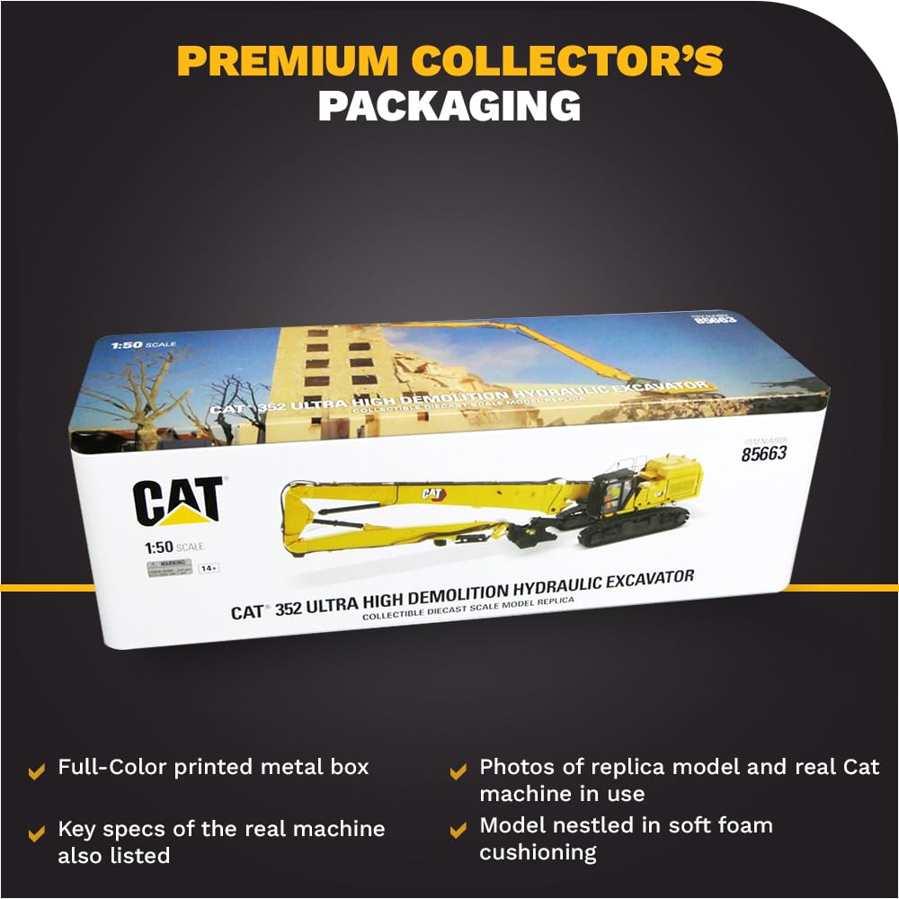 CAT Caterpillar 352 Ultra High Demolition Hydraulic Excavator with Operator and Two Interchangeable Booms High Line Series 1/50