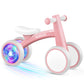 Sereed Colorful Lighting Baby Balance Bike, Toys For 1 Year Old Boys Girls, 12-24 Month Toddler Balance Bike With 4 Silence Wheels, First Birthday Gift (Pink)