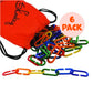 Skoolzy Math Links 120 Pcs - 6 Pk - Plastic Links For Kids Learning - Toy Chain Links - Plastic Links For Kids - Math Manipulative For 3, 4-8 Year