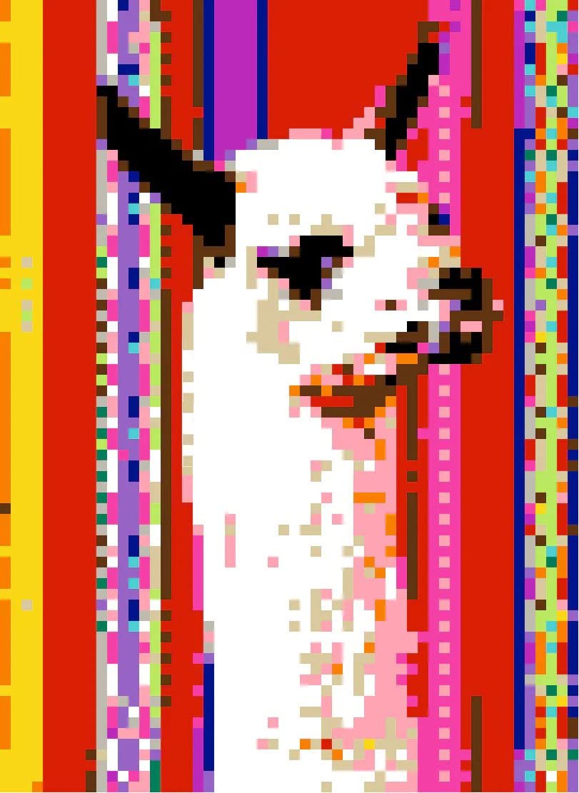 Llama Mosaic Sticker Art Kit for Kids and Adults, Large Sticker by Number/Letter Poster 36 x 40 with 3,996 Stickers, Paint by St