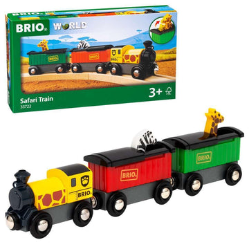 Brio World - 33722 Safari Train | Interactive Toy Train Set For Kids Age 3 And Up | Environmentally Conscious | Engine And Animal Wagons Included