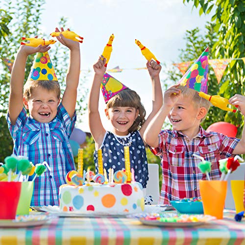 Gejoy 15 Pcs Rubber Chicken Screaming Chicken Queeze Novelty Squeaky Noise Shrilling Shrieking Squawking Chicken Noisemaker Novelty Gadget for Dogs Pets  6.3 Inch(Yellow)