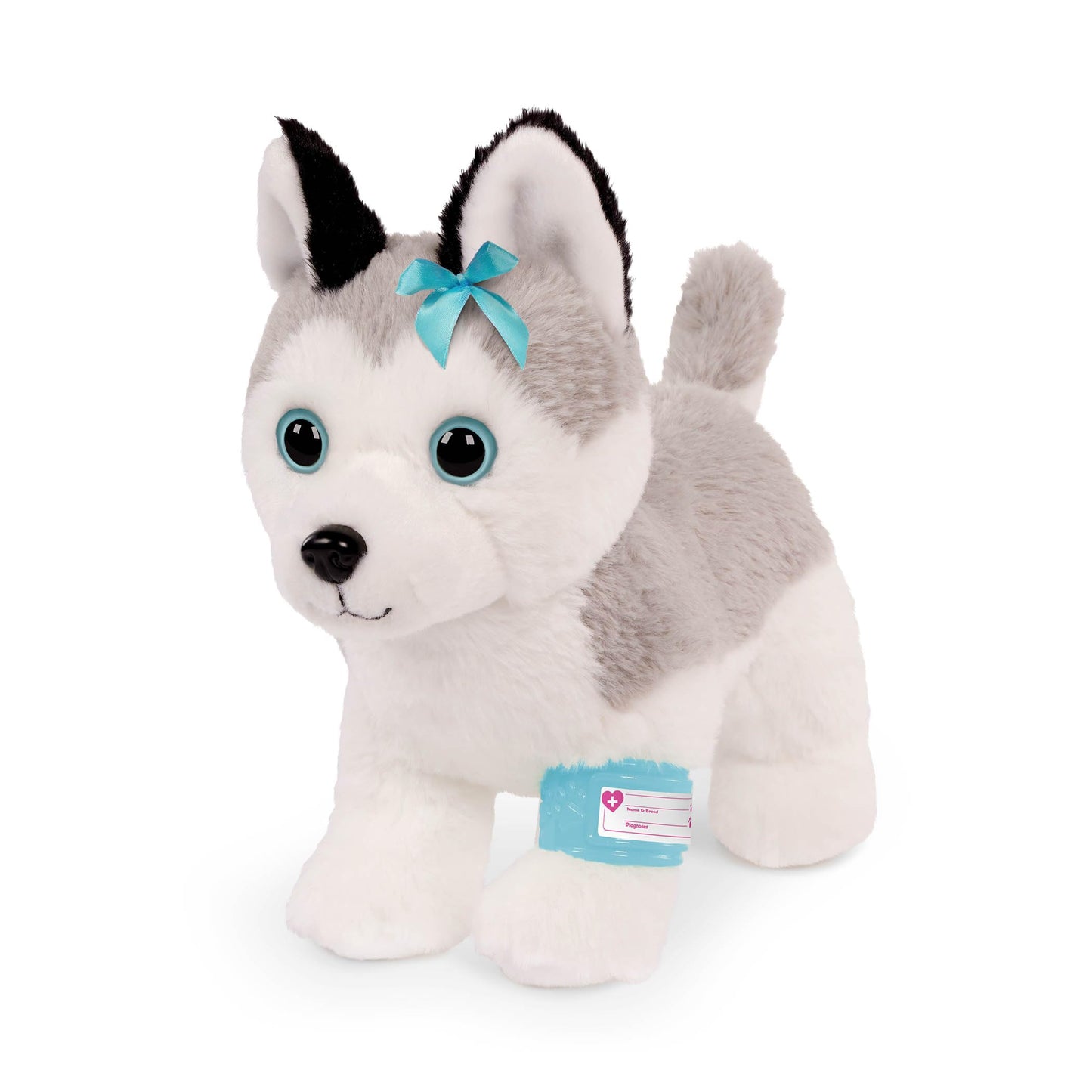 Pucci Pups - Plush Husky - Stuffed Animal - Carrier Bag - Stethoscope, Cast & More - Kids 3 Years + - Husky & Vet Care Carrier