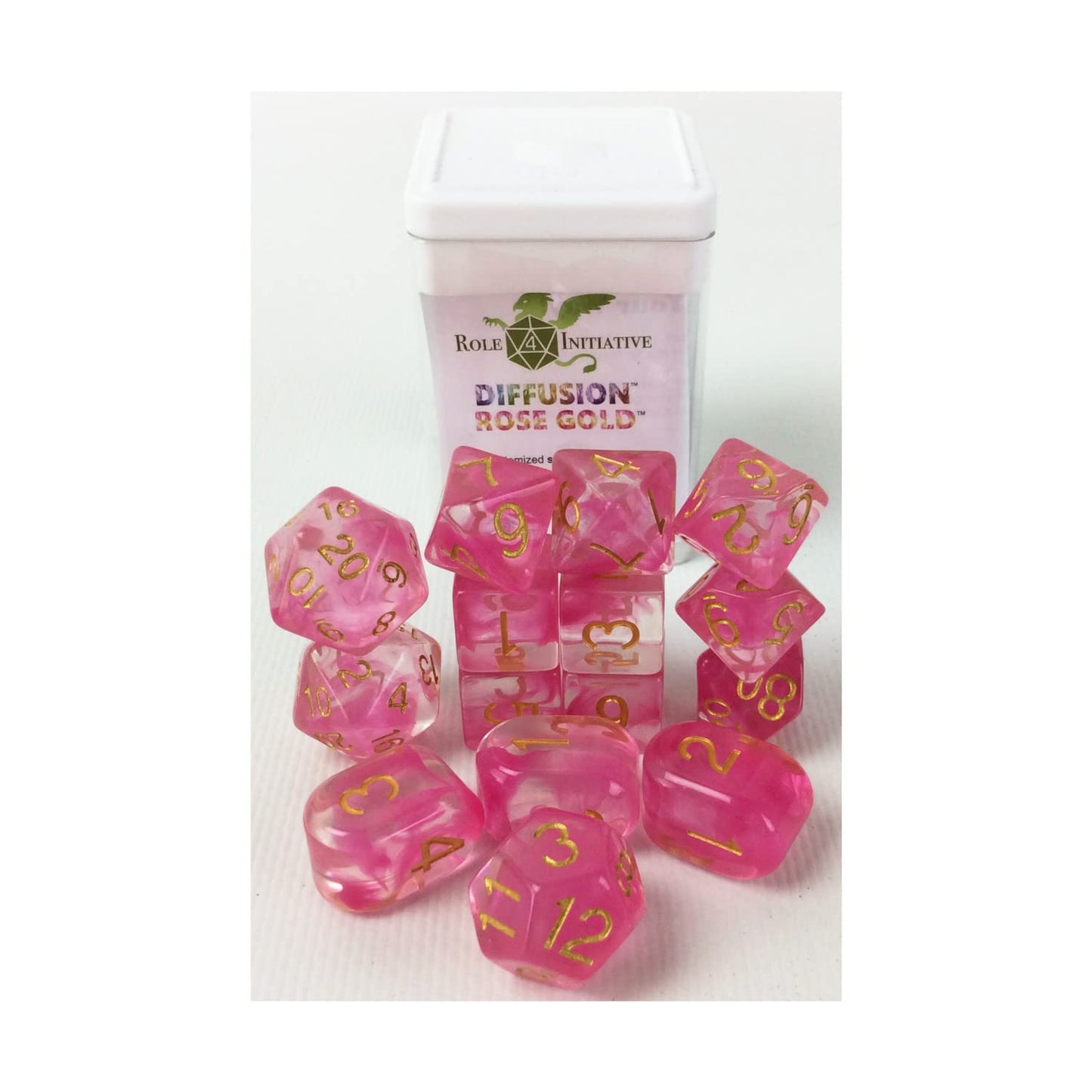 R4I Dice W/Arch'D4: Diffusion - Rose Gold (15)