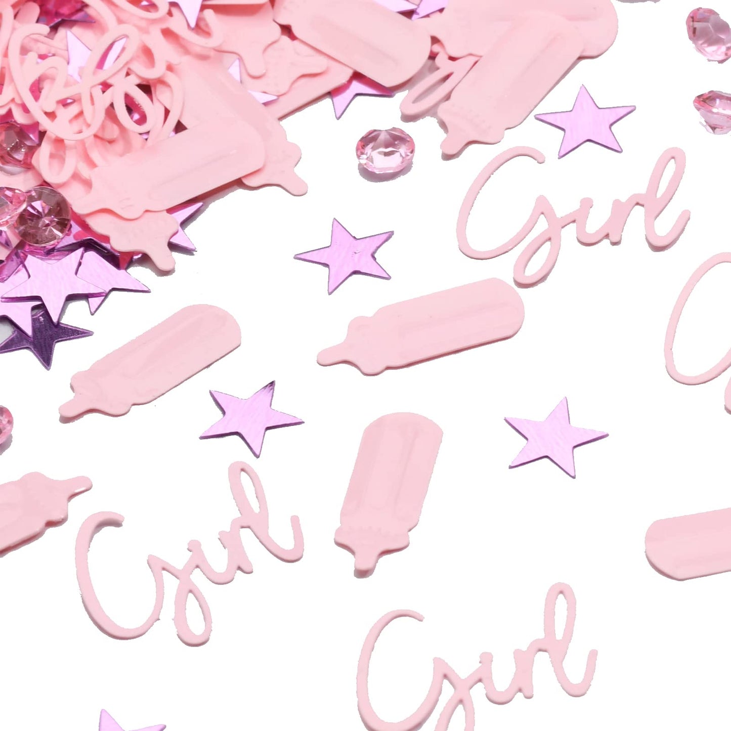 MEYSIMOON Baby Shower Decorations Confetti Baby Pink Girls Table Decor Confetti for Baby Shower Gender Reveal Party Supplies (Pi