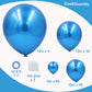 Blue Balloons In Different Sizes 5 10 12 18Inch-134Pcs Metallic Chrome Blue Balloons For Garland Arch