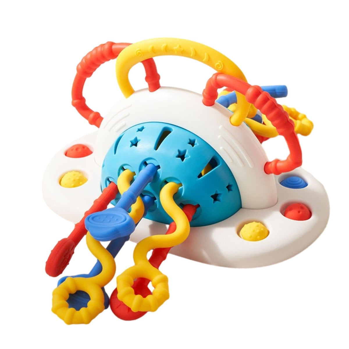 Ilsmysutra Silicone Pull String Activities Fine Motor Skills Toys For Newborn Kids Baby White