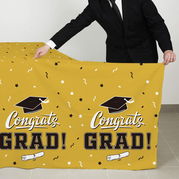 Gatherfun Graduation Tablecloths Graduation Party Table Decorations Waterproof Plastic Rectangular Disposable Table Cover For Co
