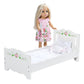 Badger Basket Doll Bed Plus 18 Inch Doll, Includes Bedding And Personalization Kit, White Rose