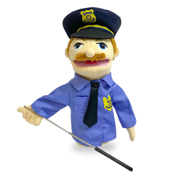 Okegztoa 16'' Entriloquist Puppet, Hand Puppet For Kids And Adults, Plush Policeman With Removable Mouth And Scalable Control Ro