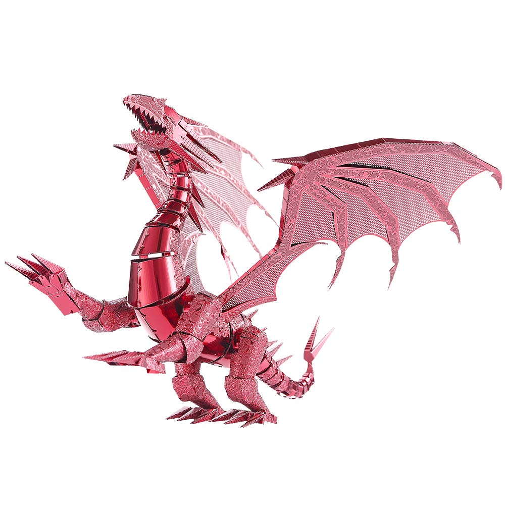 Piececool Metal Puzzles For Adults 3D Dragon Model Kits- Dragon Flame Models Building Kit, Brain Teaser Puzzle 3D Metal Craft Kits For Teens Men Women Family- 115 Pcs