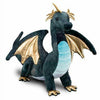 Douglas 16" Navy Dragon Plush Stuffed Animal - Soft Polyester Toy in Navy, Gold, Turquoise - Model 727