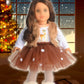 sweet dolly 18 Inch Doll Clothes Christmas Deer Costume Tutu Dress, White Fabric Outfit for 18 Inch Dolls