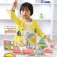 Agirlgle Wood Building Blocks Set For Kids 24 Pcs Rainbow Stacker Stacking Game Construction Toys Set Preschool Colorful Learning Educational Toys - Geometry Wooden Blocks For Boys & Girls