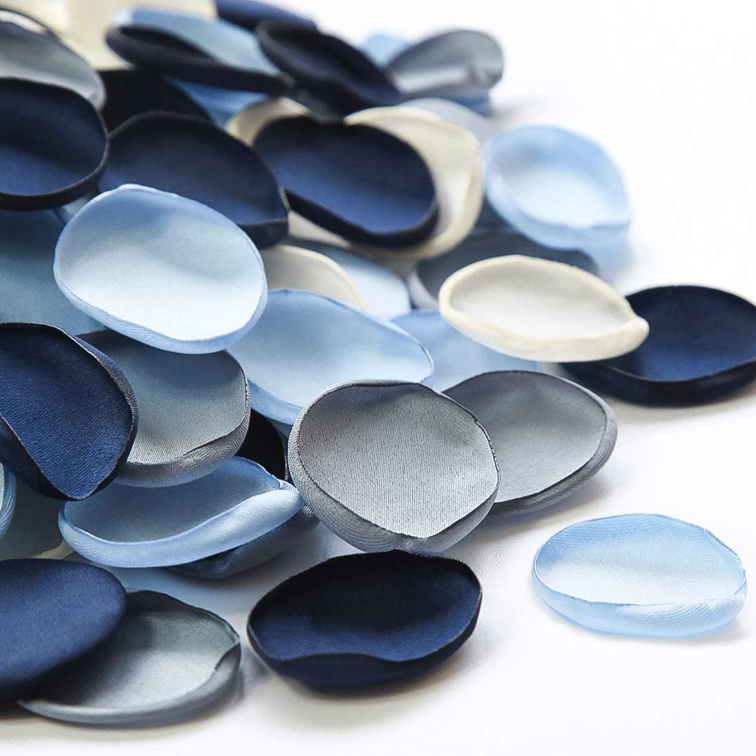 Floroom 500pcs Rose Petals Dusty Blue Navy Faux Silk Flower Petals for Wedding Flower Girl Basket Aisle Scatter Dinner Table Cen