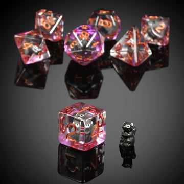 Squirrel D&D Dice, DNDND Resin Dice Set with Velvet Bag for Dungeons and Dragons D&D Role Playing Games and Tabletop Games (Squi