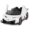 OLAKIDS 2 Seater Kids Ride On Car  12V 4WD Licensed Lamborghini Veneno Electric Vehicle with Remote Control  Toddlers Battery Powered Toy Gift with 2 Speeds  Rocking Mode  Music  USB  MP3 (Beige)