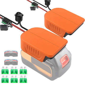 URUN 2 Pack Power Wheel Adapter for Black+Decker 20V MAX Lithium Battery with Fuse&Switch,Secure Battery Adapter with 14 Gauge W