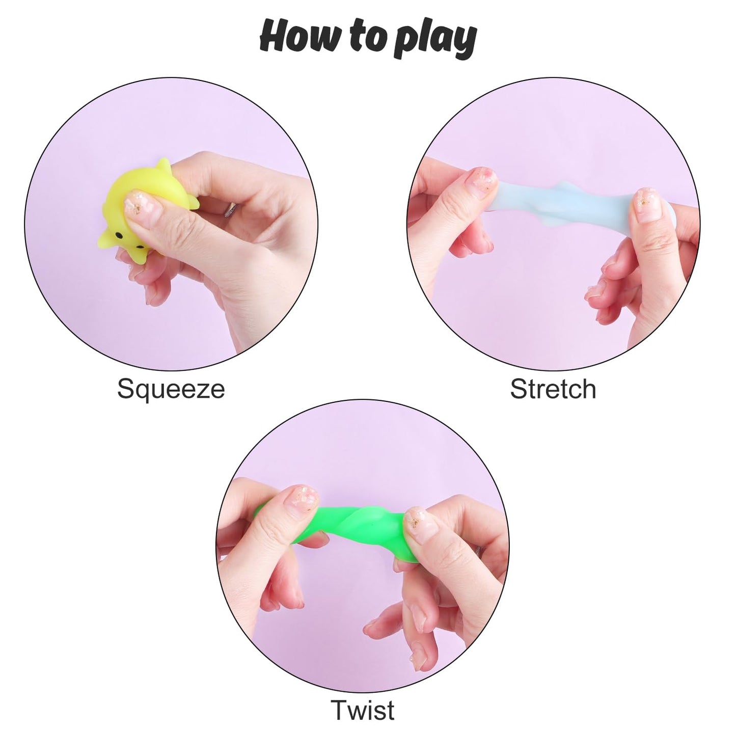 Fingooo 36 Pcs Mochi Squishy Ocean Animal Toys, 9 Styles Mini Kawaii Sea Animal Squeeze Toys Party Favors For Kids School Classr
